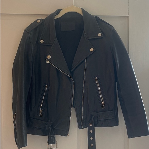 laer Jackets & Blazers - Laer Cropped Leather Biker Jacket